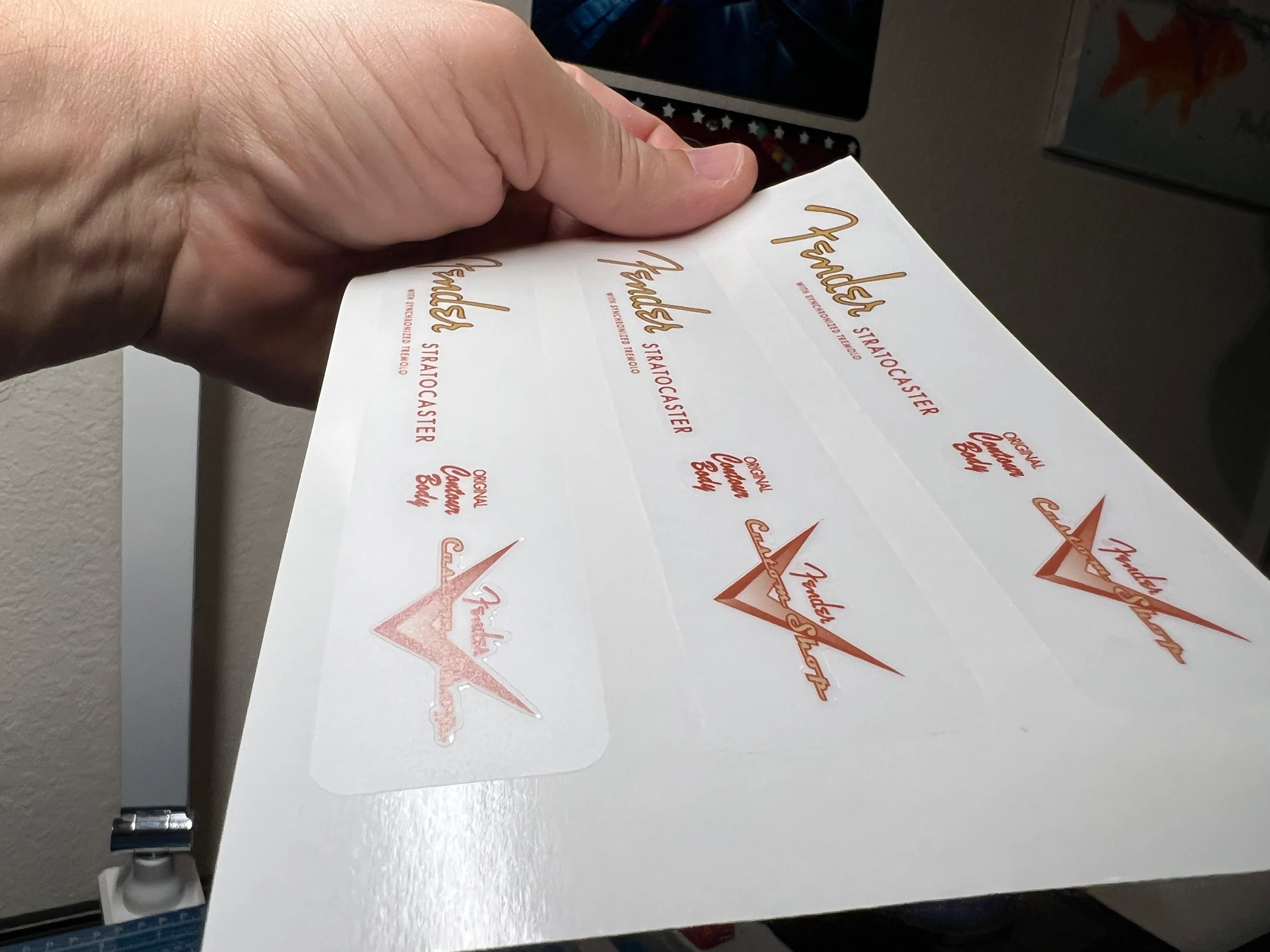 Fender Stratocaster Headstock Logo Sticker - Image 3